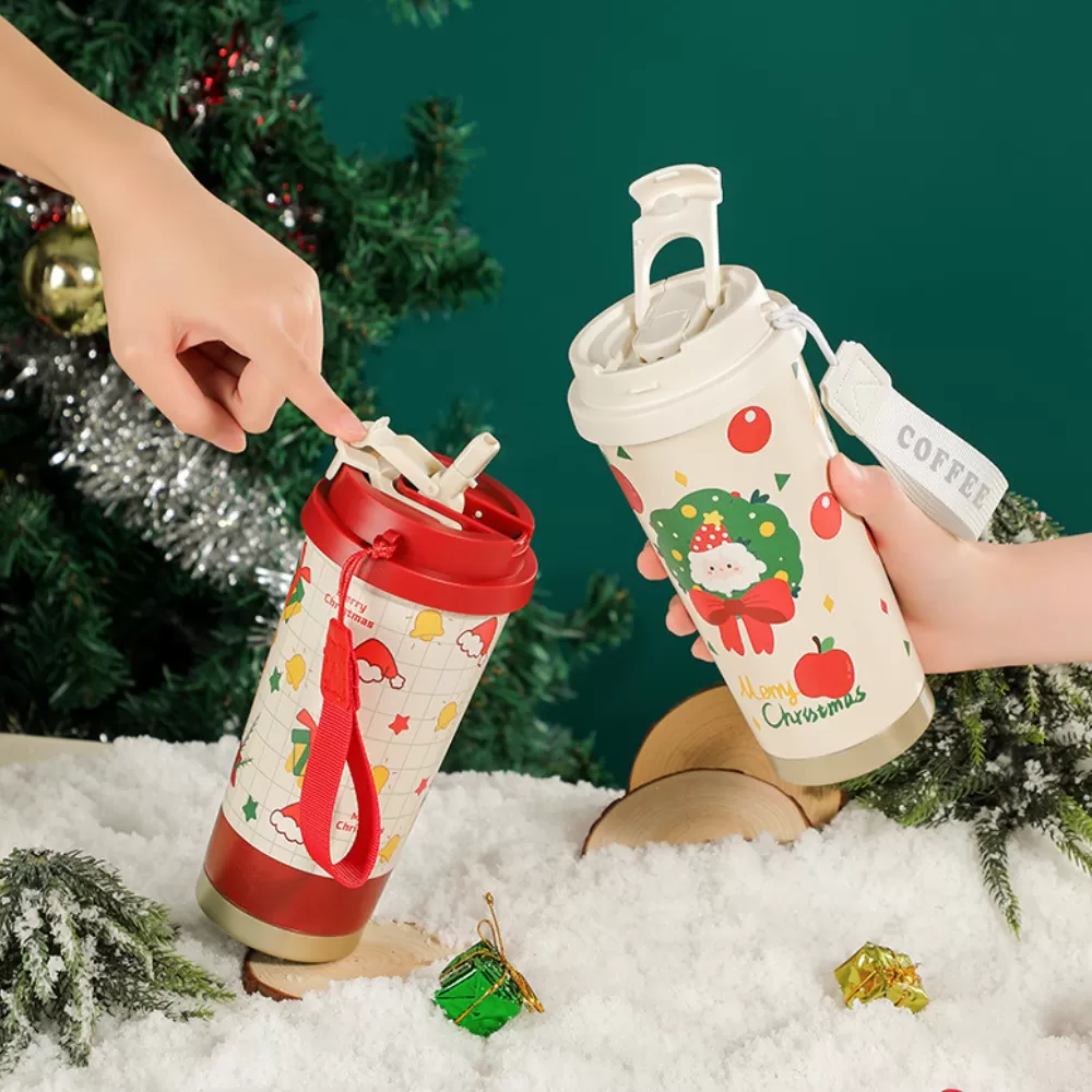 Cốc giữ nhiệt inox 530ml họa tiết Giáng sinh