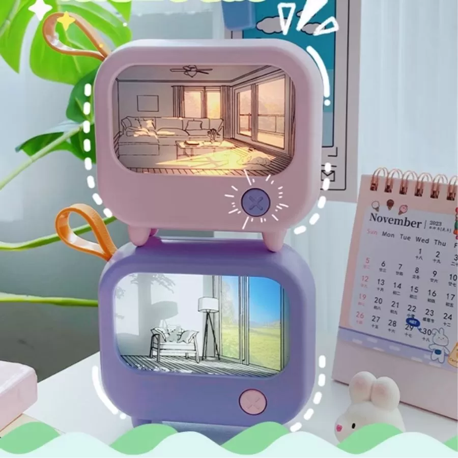 Mô hình tivi tranh phát sáng phong cách anime