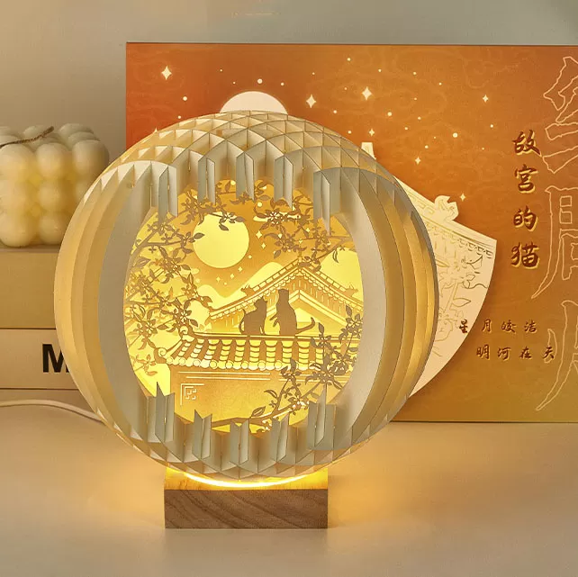 Đèn tranh gỗ 3D khắc nghệ thuật