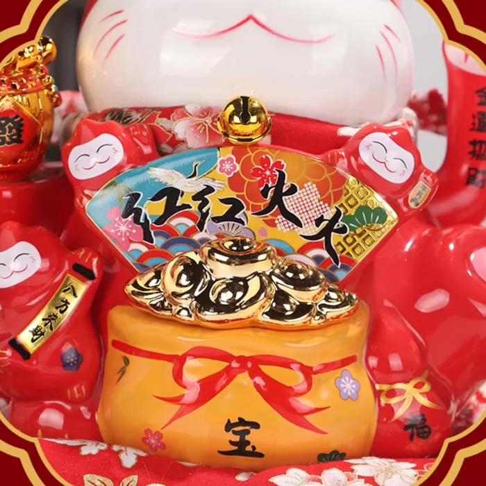 Mèo vẫy tay lửa Chiêu Tài Vượng Lộc 29cm