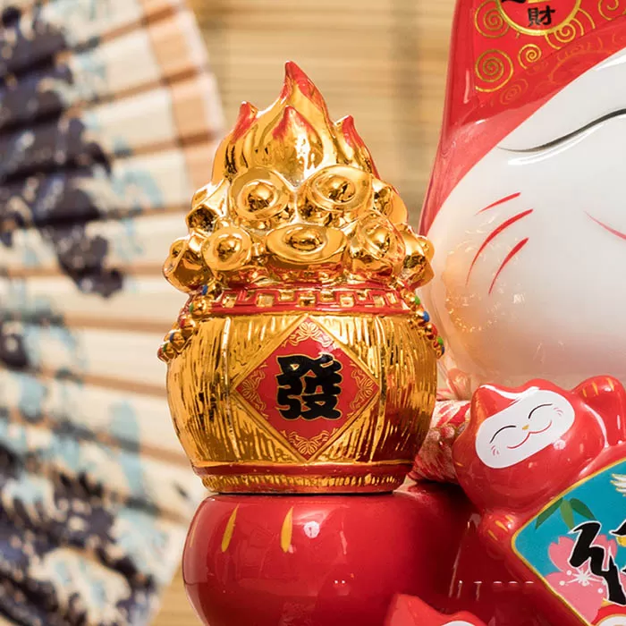 Mèo vẫy tay lửa Chiêu Tài Vượng Lộc 29cm