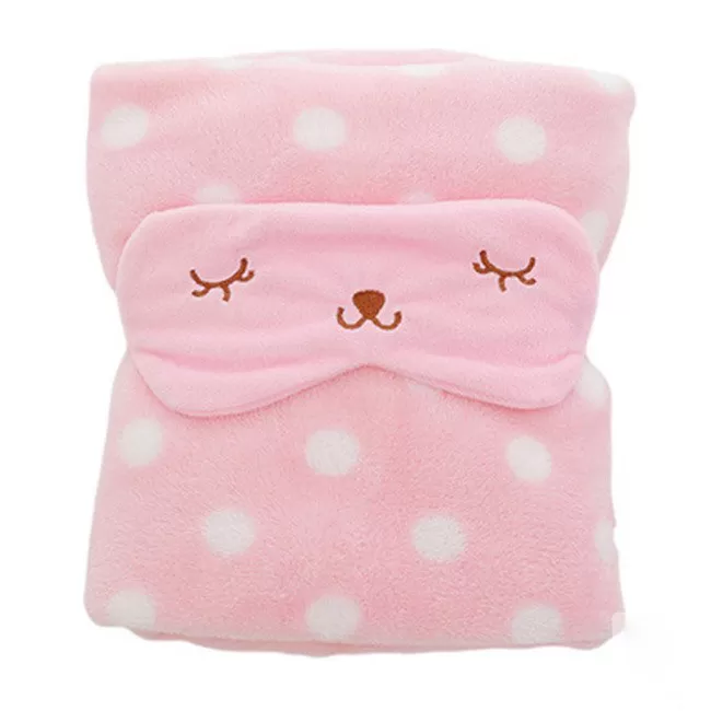 Chăn nỉ kèm bịt mắt hình thú dễ thương