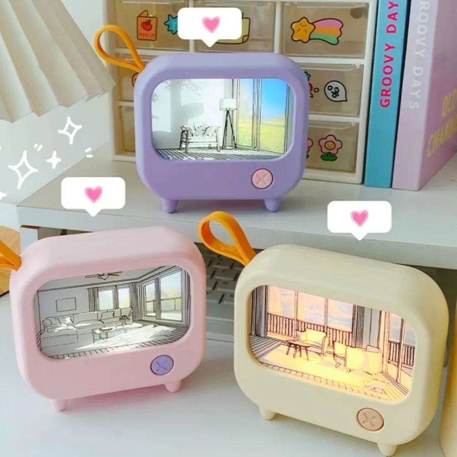 Mô hình tivi tranh phát sáng phong cách anime