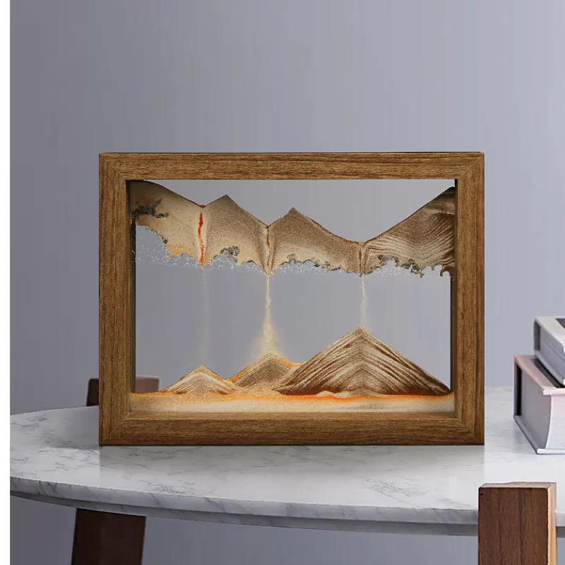 Tranh thác cát chảy khung gỗ nghệ thuật
