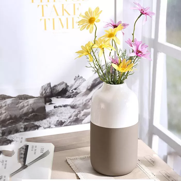 Lọ hoa gốm sứ phong cách Bắc Âu dáng bầu cao