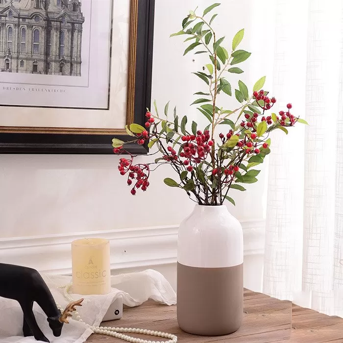 Lọ hoa gốm sứ phong cách Bắc Âu dáng bầu cao