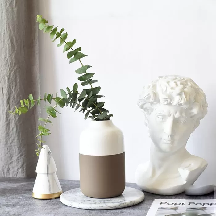Lọ hoa gốm sứ phong cách Bắc Âu dáng bầu cao