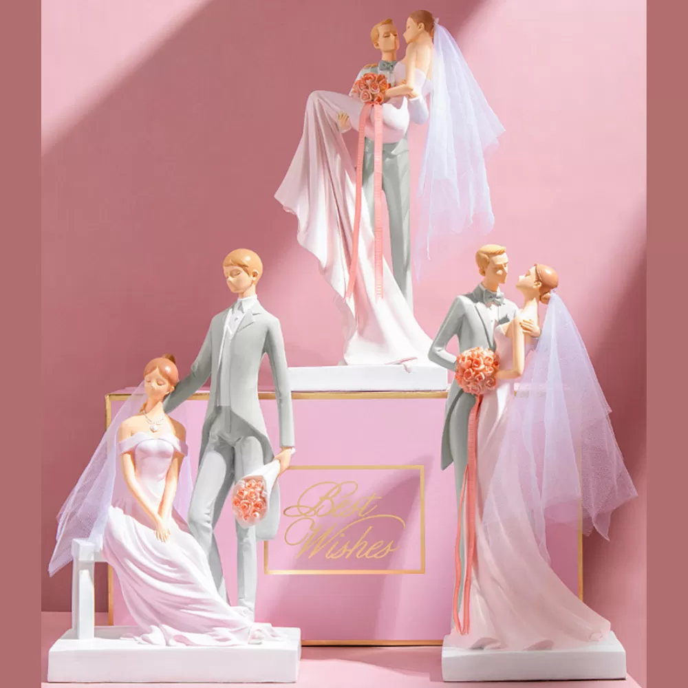 Tượng cô dâu chú rể bên nhau trọn đời kèm hộp quà