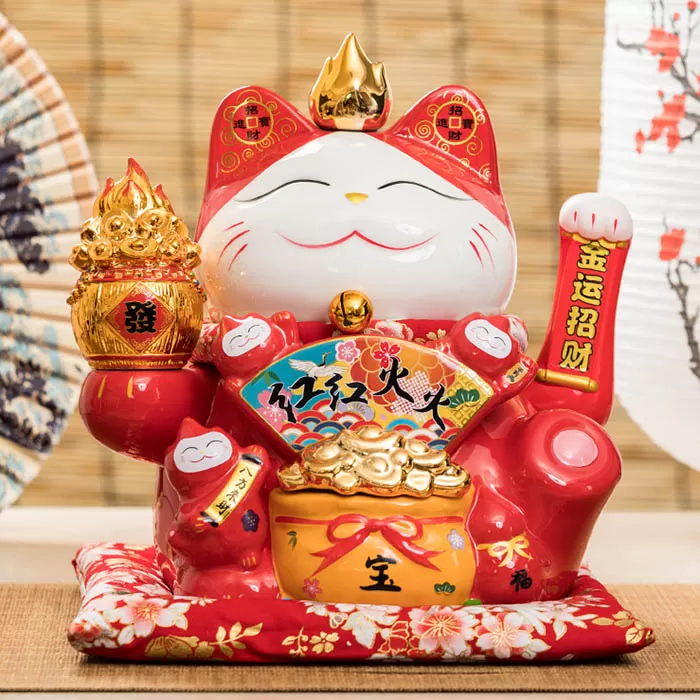 Mèo vẫy tay lửa Chiêu Tài Vượng Lộc 29cm