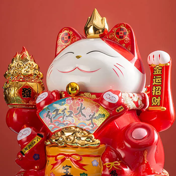 Mèo vẫy tay lửa Chiêu Tài Vượng Lộc 29cm