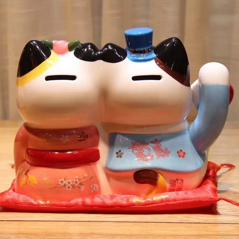 Mèo thần tài đôi tân lang tân nương Hạnh phúc