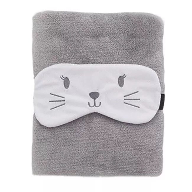 Chăn nỉ kèm bịt mắt hình thú dễ thương